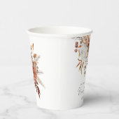 Boho Terracotta Florals Glückwunsch Mrs. Wedding Pappbecher (Rechts)