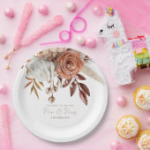 Boho Terracotta Florals Glückwunsch Mrs. Wedding Pappteller (Party)