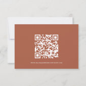 Boho Terracotta florals QR Code Wedding RSVP Karte (Rückseite)