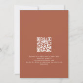 Boho Terracotta Florals QR Code Wedding Rust Save The Date (Rückseite)