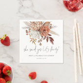 Boho Terracotta Florals Sie sagte ja Verlobung Serviette (Beispiel)