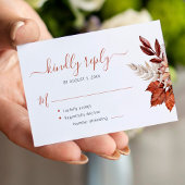 Boho terracotta foliage weded RSVP Begleitkarte