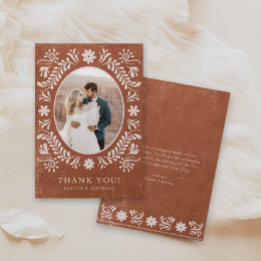 Boho Terracotta Foto Danke, Karte