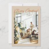 Boho Terracotta Foto Familie Frohe Weihnachten (Vorderseite)