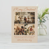 Boho Terracotta Foto Moderne Weihnachten (Stehend Vorderseite)