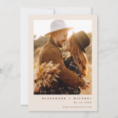 Boho Terracotta Foto Pampas Grass Wedding Einladung (Rückseite)