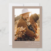 Boho Terracotta Foto Pampas Grass Wedding Einladung (Rückseite)