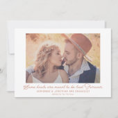 Boho Terracotta Foto Verlobung Ankündigung (Vorderseite)