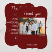 Boho Terracotta Foto Wedding Vielen Dank Karten (Vorne/Hinten)