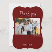 Boho Terracotta Foto Wedding Vielen Dank Karten (Vorderseite)