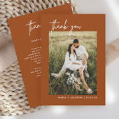 Boho Terracotta Foto Wedding Vielen Dank Karten