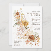 Boho Terracotta Gelbe Blume Probe Abendessen Einladung (Vorderseite)