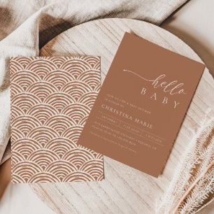 Boho Terracotta Gender Neutral Baby Dusche Einladung