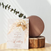 Boho Terracotta getrocknete Blume und Pampas Gras Einladung