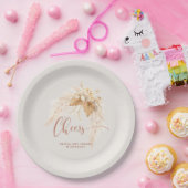 Boho Terracotta getrocknete Blume und Pampas Gras Pappteller (Party)