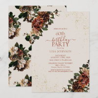 Boho Terracotta Greenery Floral 60. Geburtstag
