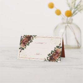 Boho Terracotta Greenery Floral Wedding Platzkarte