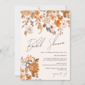 Boho terracotta handbemalt Blumenmuster Brautparty Einladung (Vorderseite)