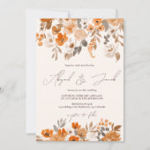 Boho terracotta handgemalt Blütenhochzeit Einladung (Vorderseite)