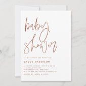 Boho Terracotta handgeschriebene Script Baby Shoot Einladung (Vorderseite)