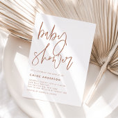 Boho Terracotta handgeschriebene Script Baby Shoot Einladung