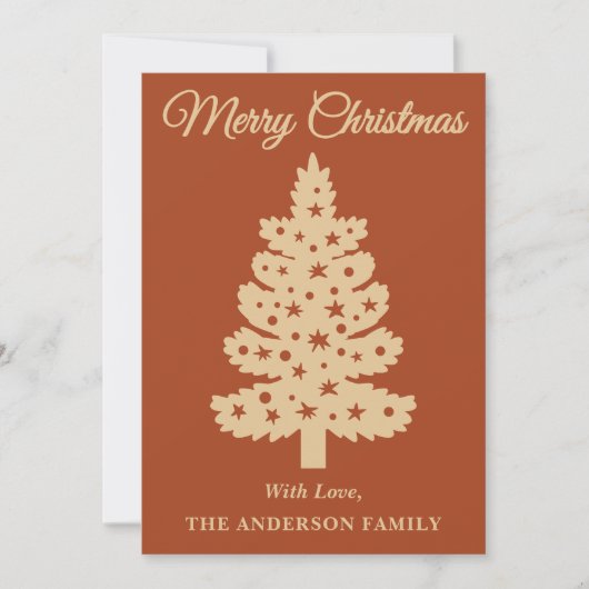 Boho terracotta Handgeschriebene Script Weihnachts Feiertagskarte (Vorderseite)