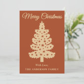 Boho terracotta Handgeschriebene Script Weihnachts Feiertagskarte (Stehend Vorderseite)