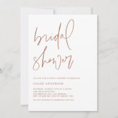 Boho Terracotta Handgeschriebenes Skript-Brautpart Einladung (Vorderseite)