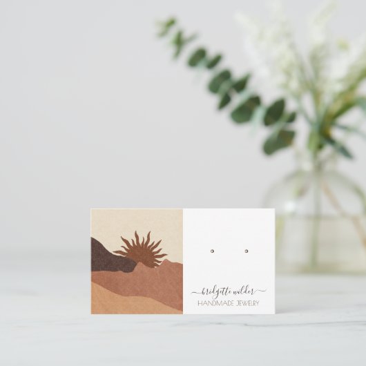 Boho Terracotta Handmade Juwelier Personalisiert Visitenkarte (Stehend Vorderseite)