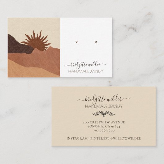 Boho Terracotta Handmade Juwelier Personalisiert Visitenkarte (Vorne/Hinten)