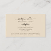 Boho Terracotta Handmade Juwelier Visitenkarte (Rückseite)