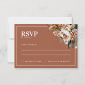Boho Terracotta Herbst-Blume Hochzeit RSVP-Karte RSVP Karte (Vorderseite)