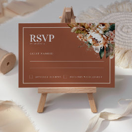 Boho Terracotta Herbst-Blume Hochzeit RSVP-Karte RSVP Karte