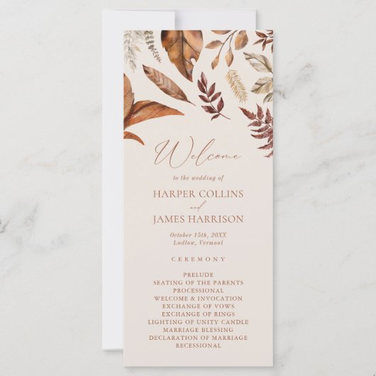 Boho Terracotta Herbsthochzeit (Vorderseite)