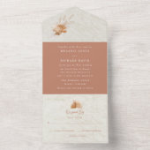 Boho Terracotta Herbsthochzeit All In One Einladung (Innen Boden)