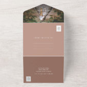 Boho Terracotta Hochzeit Einladung mit Foto (Außenbereich)