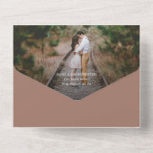 Boho Terracotta Hochzeit Einladung mit Foto (Rückseite)