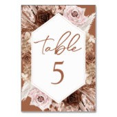 Boho Terracotta Hochzeit im Herbst Tischnummer (Rückseite)