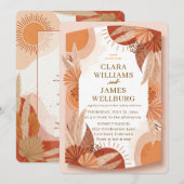 Boho Terracotta Hochzeitsvorlage Einladung (Vorne/Hinten)