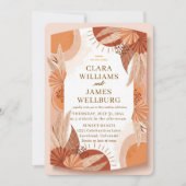 Boho Terracotta Hochzeitsvorlage Einladung (Vorderseite)