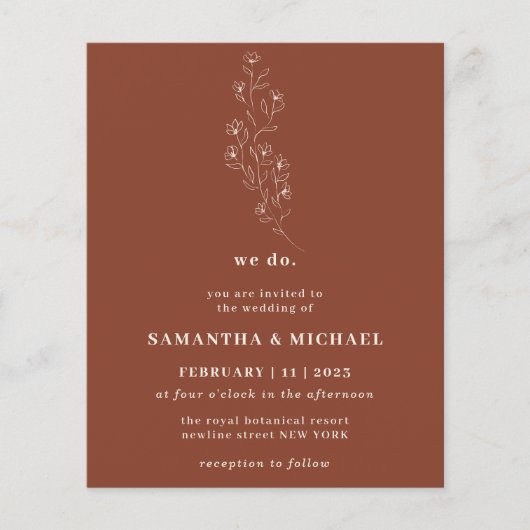 Boho Terracotta Indie brawn Botanic wir tun Budget Flyer (Vorne)