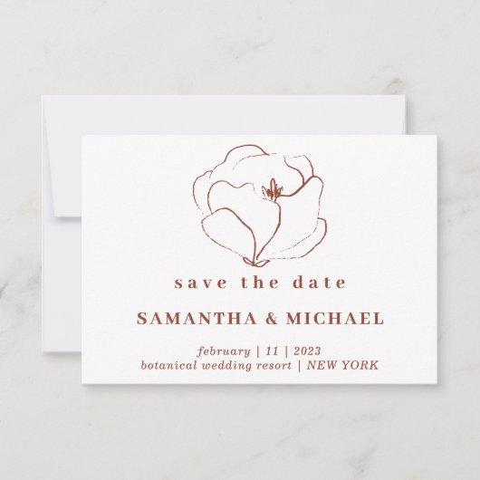 Boho Terracotta Indie Rustic Save the Date Einladung (Vorderseite)