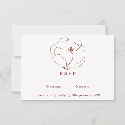 Boho Terracotta Indie Rustic Simple Blume Einladung (Vorderseite)