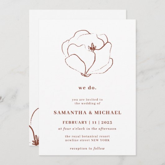 Boho Terracotta Indie Rustikale Eukalyptus wir tun Einladung (Vorne/Hinten)