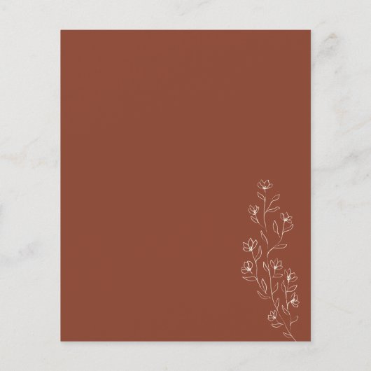 Boho Terracotta Indie Rustikales botanisches Budge Flyer (Hinten)