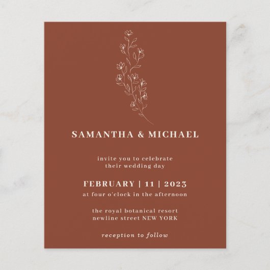 Boho Terracotta Indie Rustikales botanisches Budge Flyer (Vorne)