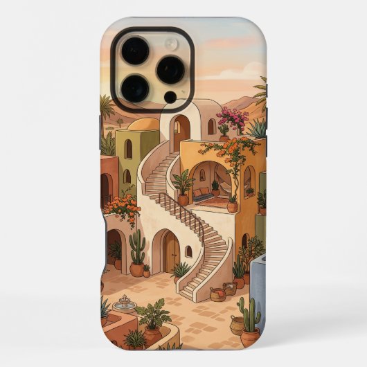Boho Terracotta iPhone 16 Pro Max Case | Moroccan Hülle (Rückseite)