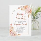 Boho Terracotta Kinderdusche Einladung (Stehend Vorderseite)