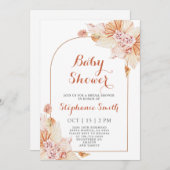 Boho Terracotta Kinderdusche Einladung (Vorne/Hinten)