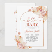 Boho Terracotta Kinderdusche Einladung (Vorne/Hinten)